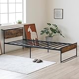 パイプベッド 棚付き ベッドフレーム スチールベッド