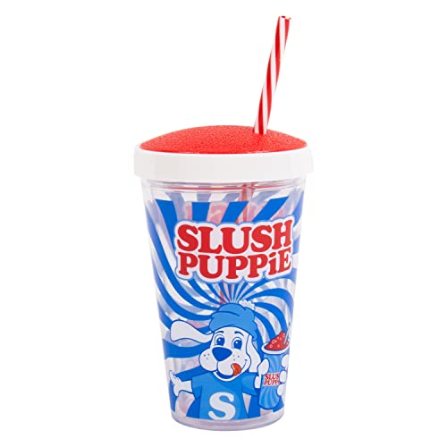 Fizz Creations SLUSH PUPPiE Slusheis Trinkbecher mit biegsamem Strohhalm, Kunststoff, Becher, Trinkbecher, 450 ml, Party & Freizeit – Bild 3