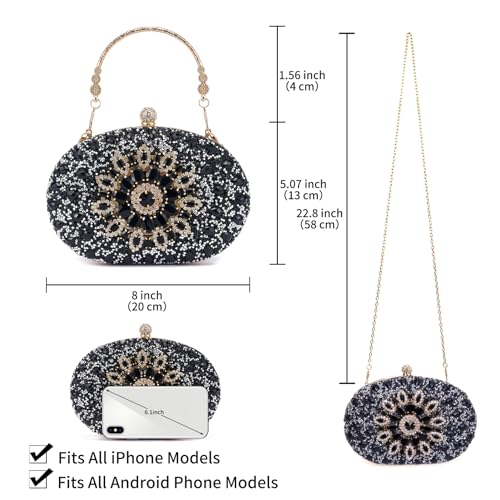 Image of Sparkly Women's Evening Clutch Purses Rhinestone Bag Luxury Handbags For Weddings Formal Prom Party