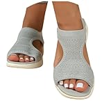 Générique Sandales Et Mules pour Femmes Chaussures Ete Femme Sandale Orthopédique Sandales Ouvertes Chaussure Confort Sandals Sandalette Été Marche Sport 001 Gris 39 EU