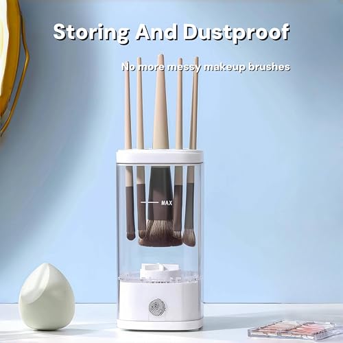 Máquina limpiadora y secadora eléctrica de brochas de maquillaje con luz UV-C, sistema de limpieza automático 3 en 1 para limpieza profunda y secado rápido, diseño silencioso para entusiastas de la - imagen 7