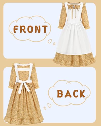 Vestido infantil colonial floral para niñas miniatura 2