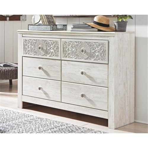 Signature Design by Ashley 6-Drawer Bedroom Dresser, Whitewash, Paxberry - image 2