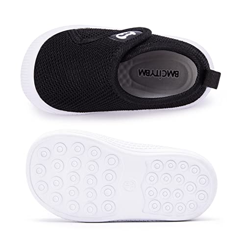 Bmcitybm W21SS505-BLACK-130-N Baby Boy Girl Shoes Infant First Walker Shoes Breathable Walking Shoes Lightweight Non-Slip Sneakers 6 9 12 18 24 Months Size 12-18 Months Infant A-Black thumb #2