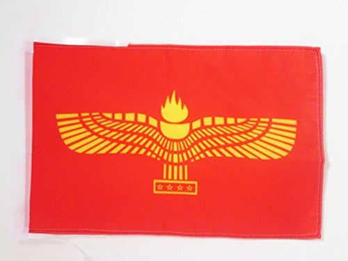AZ FLAG Drapeau Araméen Syriaque en Polyester 100D avec Cordelettes, 45cm x 30cm