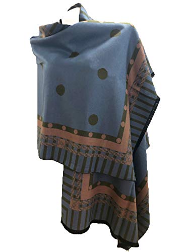 Cashmere Scarf£¬Border Pattern Layered Reversible Woven Pashmina Shawl Wrap Stole 78