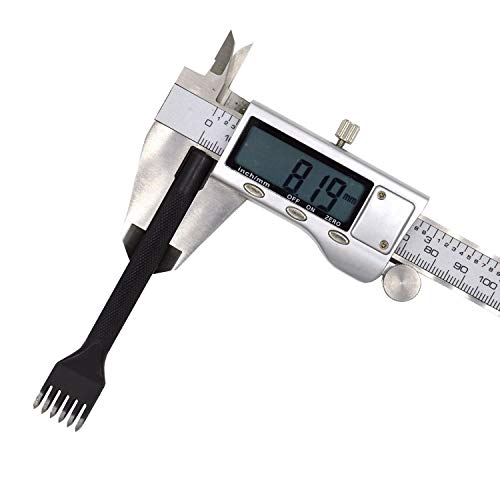 Japanamstore Black Quality Steel 1/2/4/6 Prong Inch Chisel Leather Craft Tools Hole Punch Lacing Stitching Perforate (4 Mm) #TOP3