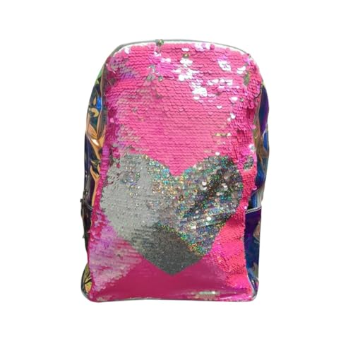 Mochila Infantil com Lantejoulas Holográficas,Mochilas Femininas, Plástico, para Crianças