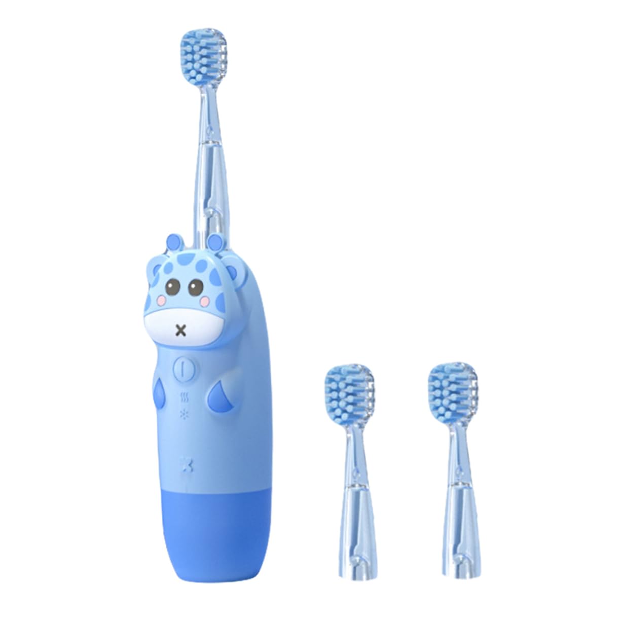 Cepillo de Dientes Eléctrico Infantil Diseño Antideslizante y Adecuado para Paquete Cabezales Azules sin Batería para Viaje y Cuidado Dental Infantil