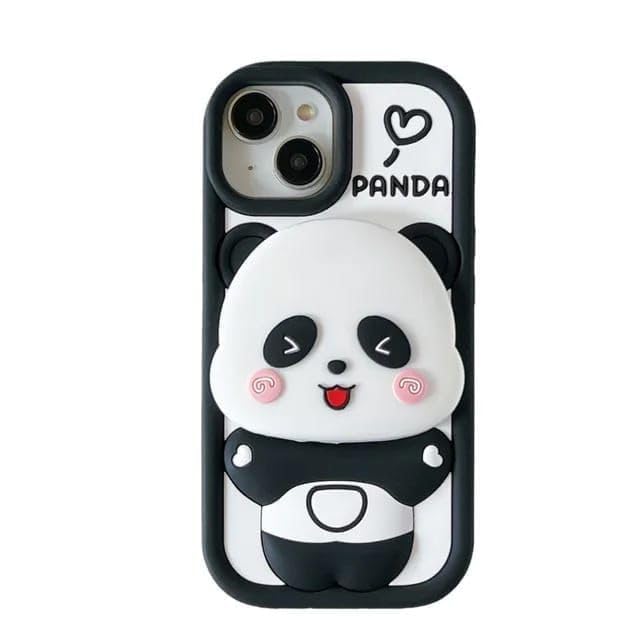 Cat Care for iPhone 13 Cute Panda with Mirror and Stand Case, Soft Silicone 3D Cartoon with Holder, Full Protective Back Cover (Black) (B0DDHJ72BJ) Amazon Price History, Amazon Price Tracker