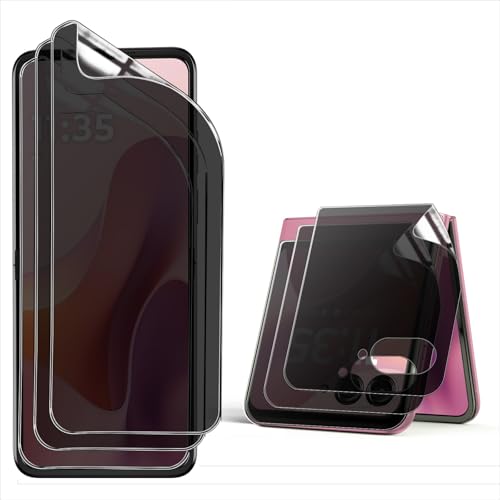 AFENGBOX 3 Pack for Motorola Razr 2025 Privacy Screen Protector,[3 Main Screen + 3 Front Screen],Razr 2025 Anti-Spy TPU Shield Anti Scratch Bubble Free Screen Protector for Moto Razr 2025,Black