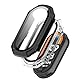 KZIOACSH [2 Stück] Cover für Xiaomi Smart Band 9/Band 9 NFC+ Glasfolie, Schutzhülle für TPU Displayschutzfolie [vollständige Abdeckung] gehärtetes Glas - (Schwarz + Transparent)