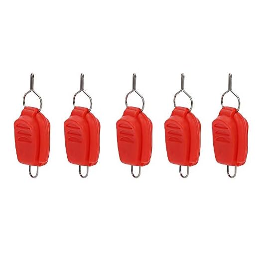 Zer one 5 Pcs Baitcasting Reel Fishing Line Holder Clip Buckle Stopper,Pano Fishing Line Holder Fishing Rod Holder with Stopper Line Keeper(Red)