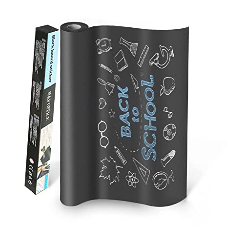 DUTIS Stickers Tableau Noir 60cm x 200cm Grand Tableau Noir pour écriture et Effacement