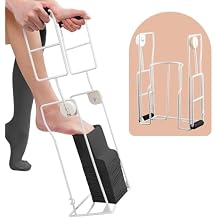 Large Compression Sock Aid Device - Foldable Sock Aids for Putting on Compression Socks, Stocking Donner Sock Helper Tool for Seniors Fits Calf Circumference Under 18 Inches