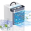 Portable Air Conditioners Fan, Mini Air Conditioner with 2 Ice Packs, 3 Speed Anti-leakage Water Personal Ice Air Cooler for Room Desk Office Home Tent(KR-04)