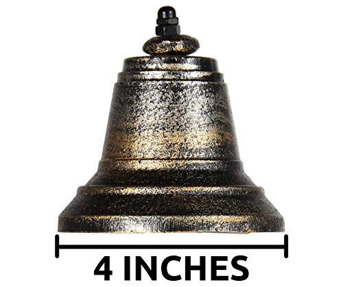 Upstreet Outdoor Dinner Bells Made of Cast Iron | Bracket Mounts Bell to Both Indoor Outdoor Wall Surfaces (Venetian Bronze, 6) - Thumbnail 3