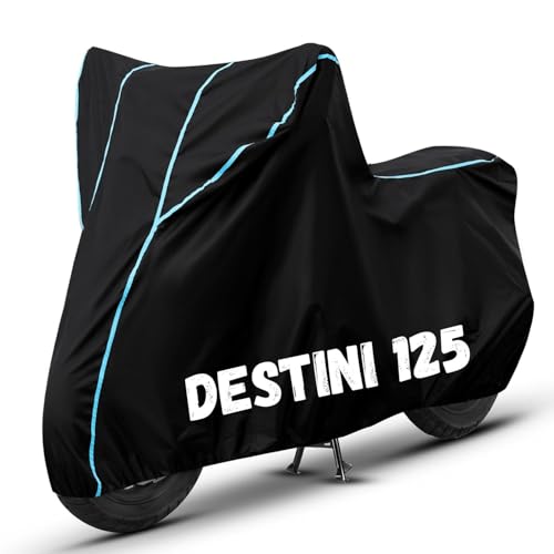 Image of Bike Cover for Destini 125 100% Waterproof, Dustproof & Scratch Resistant| Fully Bottom Elastic UV Resistant Heavy Duty Body Cover | All Weather Outdoor Use