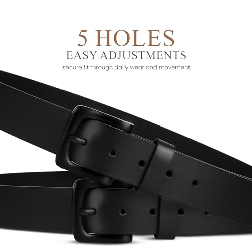 Image of Genuine Leather Belt for Men Formal & Casual Wear - Belts for Men Leather Original, Durable Buckle - Belt for Man - Gift for Husband, Father, Friend