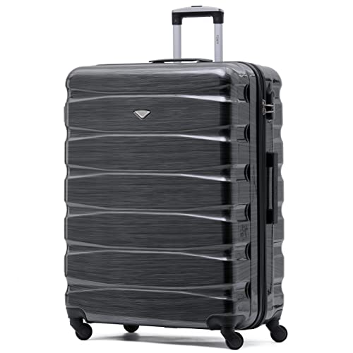 Flight Knight Lightweight 4 Wheel ABS Hard Case Extra Large Suitcase Approved for Over 100 Airlines Including easyJet, British Airways, Ryanair, Jet2, Emirates & Many More - Check-in Large Size 29"