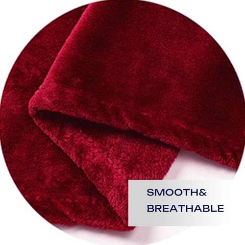Image of JIAHANNHA Flannel Fleece Blanket Queen Size Red 90 by 90 Inches Blankets for Couch Sofa Bed 280GSM,Super Soft Plush Cozy and Luxury Warm Bed Blanket for All Season