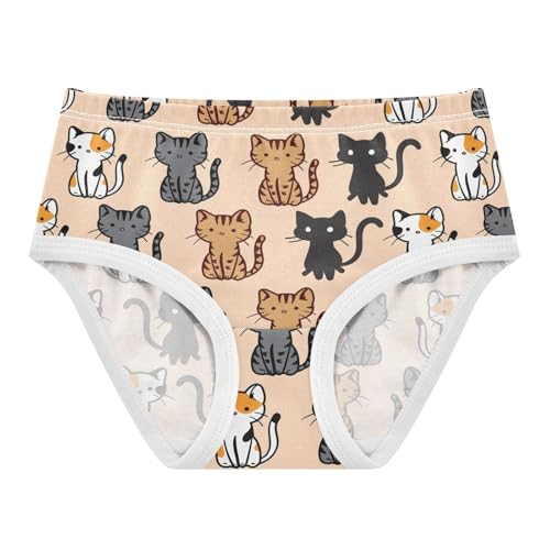 Wusikd Animal Cats Girls' Underwear Cotton Cat Girls Briefs Soft Toddler Underwear 8T