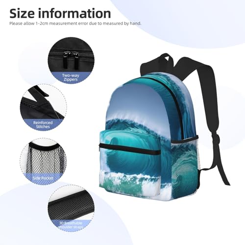 Sac à dos avec poches Ocean Wave noir taille unique léger mixte - 5
