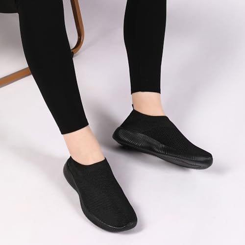 Image of DLWKIPV Womens Slip on Walking Tennis Shoes for Women Work Running Athletic Gym Sports Sneakers Lightweight Casual Shoe