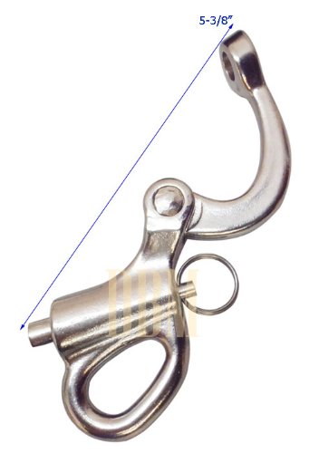 Stainless Steel 316 Fixed Eye Snap Shackle 3-3/4