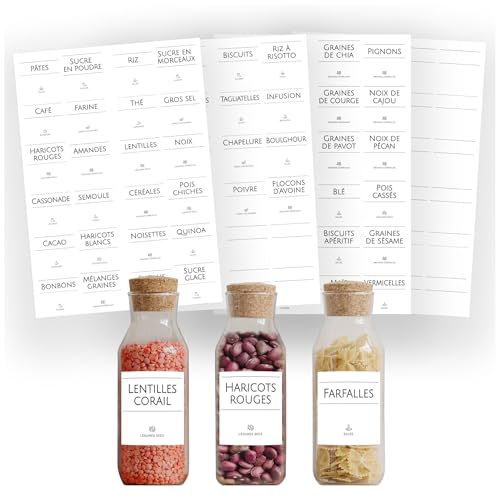 AVERY - Pochette de 96 étiquettes minimalistes prêtes à l'emploi pour bocaux de produits alimentaires, format carré 4,8x4,8cm