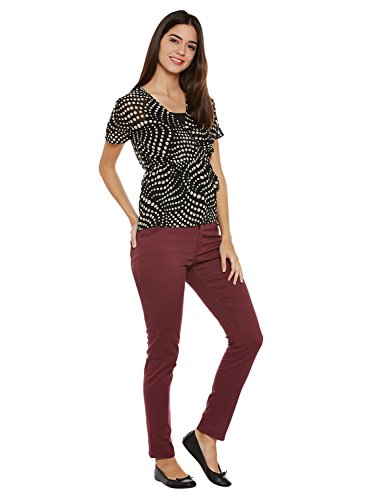 Image of oxolloxo Women's V Neck Polyester Short Sleeve Printed Top