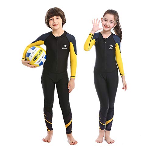 Image of ZCCO Kids Swimsuit, Boys and Girls Full Sunsuit, UPF50+ Rash Guard Wetsuit, Swimwear