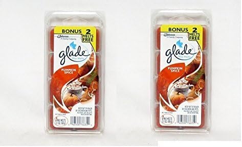 Glade Pumpkin Spice Otoño Otoño Cera Estacional Derretir 8 unidades (Paquete de 2)