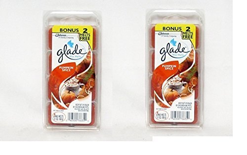 Glade Pumpkin Spice Autumn Fall Seasonal Wax Melts 8 Count (2 Pack)