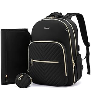 LOVEVOOK Diaper Bag Backpack, Quilted Baby Bag with Changing Pad & Pacifier Holder, Waterproof Travel Diaper Bags with…