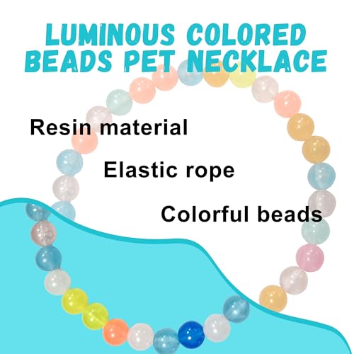 30cm Leuchtende Bunte Perlen Haustierhalskette – Hundehalsband und Katzenhalsband, Glow-in-The-Dark für Kleine Hunde, Katzen & Welpen, Sichtbar & Stilvoll bei Nacht, Alltagstauglicher Haustierbedarf