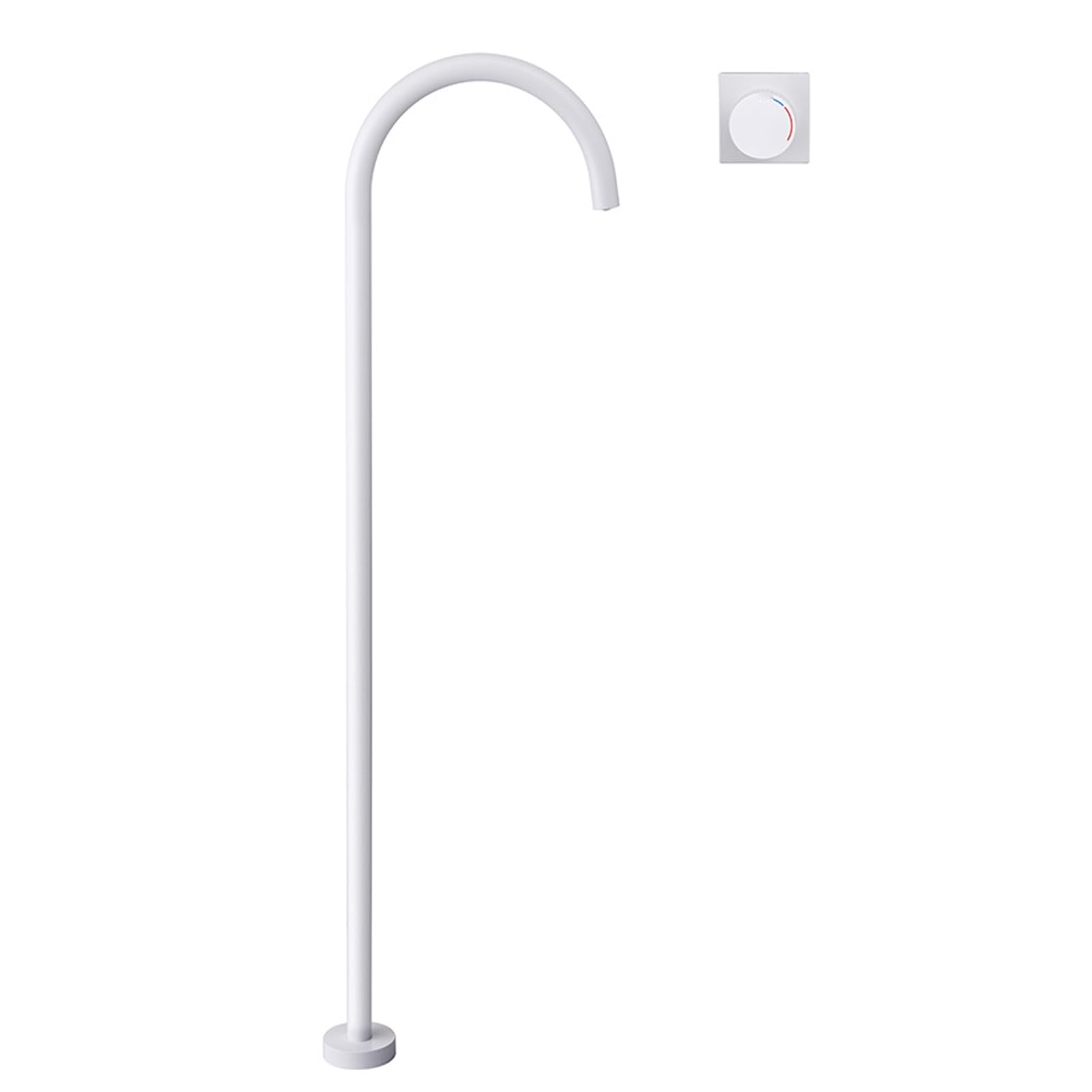 WOTZOV Bath Tap Free Standing Bath Taps Mixer Hot And Cold Brass Concealed Floor Mounted Bath Taps For Bathtub, Grey，White