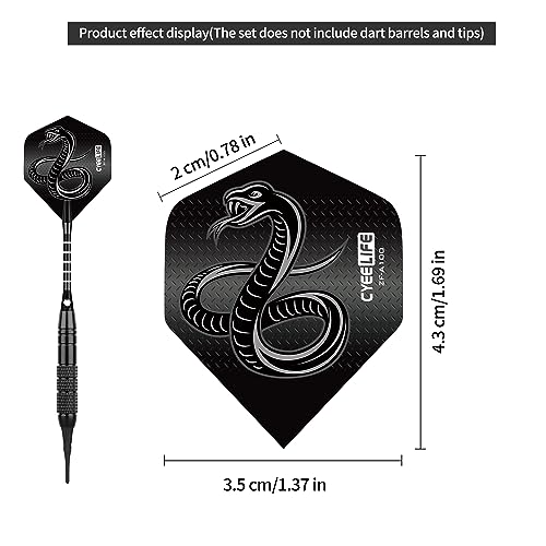 CyeeLife Standard Dart Flights 30 Sets 90 Pcs Durable PET Replacement Feather Tail Wing for Steel Tip and Soft Tip Darts - Image 3