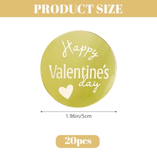URROMA Round Gold Valentine's Day Happy Acrylic Card Cupcake Toppers - Image 2