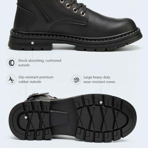 Image of Steel Toe Boots for Men & Women,Slip On Work Boots for Construction