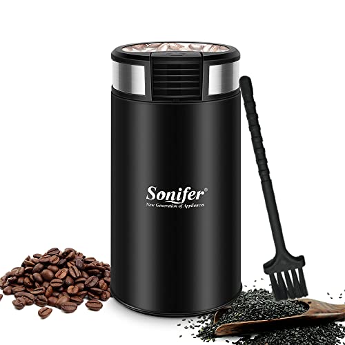 Kaffeemühle Elektrische Gewürz und Kaffee Mühle Füllmenge 50 g, für Kaffeebohnen Nüsse Gewürze Getreide Kräuter, 200W 