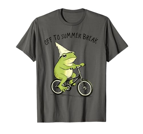 Off to Summer Break Frog Meme Boy Teacher Last Day of School T-Shirt