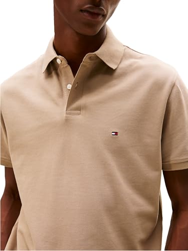 Image of Tommy Hilfiger Men's Short Sleeve Polo Shirts in Classic Fit with Stretch and Organic Pique Cotton