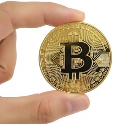 Moedas Comemorativa Bitcoin Cor Dourada Para Colecionador