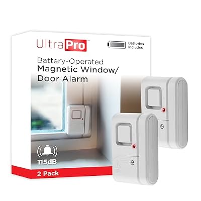 UltraPro Personal Security Window and Door Alarm, 2 Pack, DIY Protection, Burglar Alert, Wireless Chime/Alarm, Easy Installation, Home Security, Ideal for Home, Garage, Apartment, White, 45115