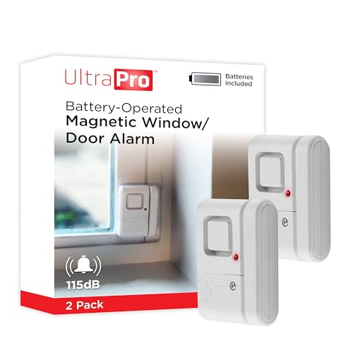 UltraPro Personal Security Window and Door Alarm, 2 Pack, DIY Protection, Burglar Alert, Wireless...