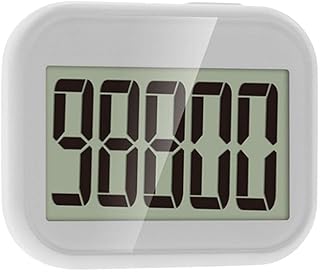 3D Pedometer with Belt Clip and Large Screen Display Walking Seniors Pedometer Step Counter Portable Walking Distance Tracker for Men Women Kids(White)