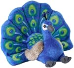 Wild Republic Cuddlekins Eco Mini Animaux farcis de paon - 8"