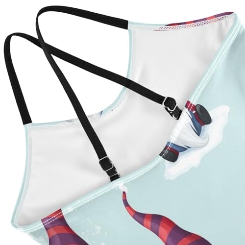 Cute Christmas Gnome Girls' Swimwear with Adjustable Shoulder Strap, Beach Swim Suits Kids, 3-104