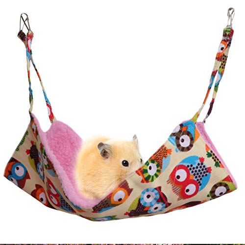 POPETPOP Quente Hamster Hammock Reversível de Pelúcia de Inverno Guiné Cama Suspensa Cama de Gato Co